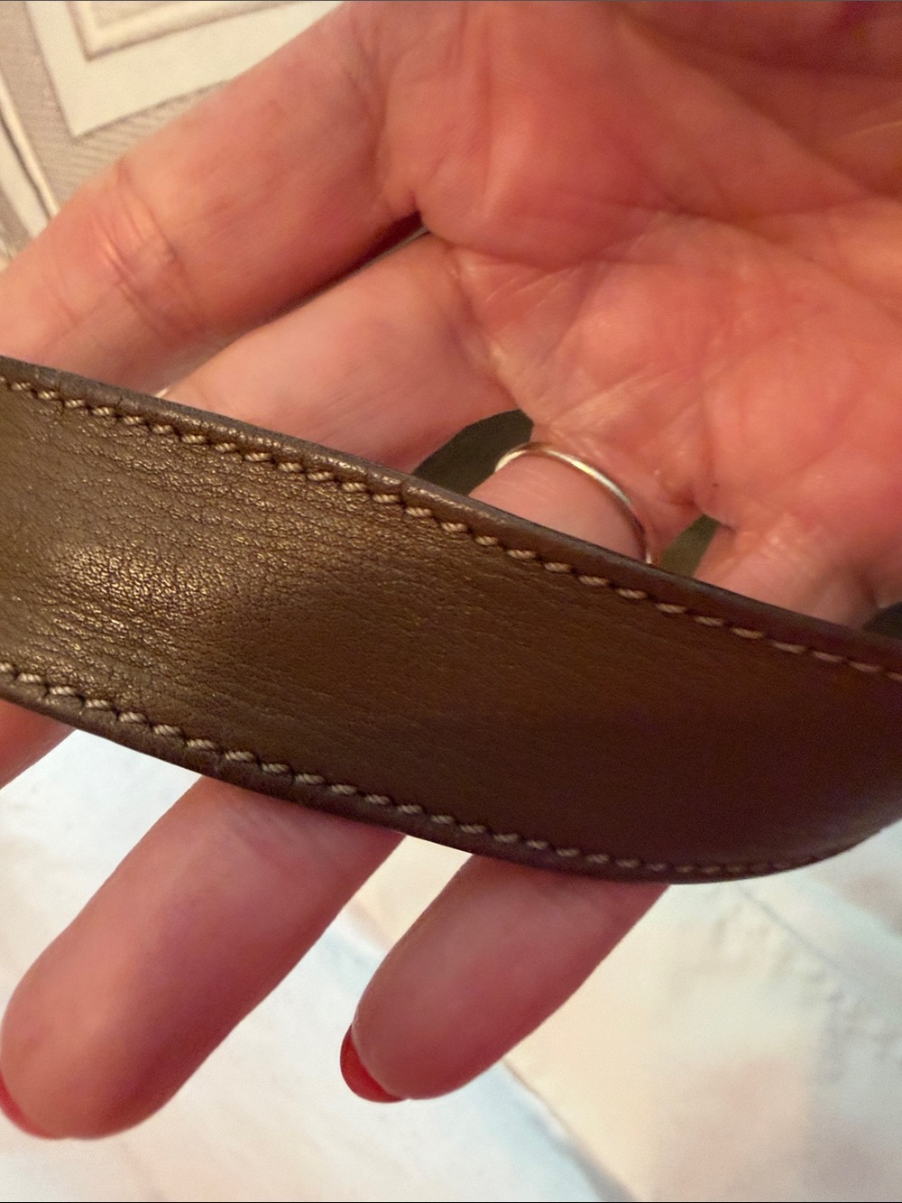 Vintage Borbonese Redwall Italian leather crossbody in brown OP pattern - Picture 11 of 11